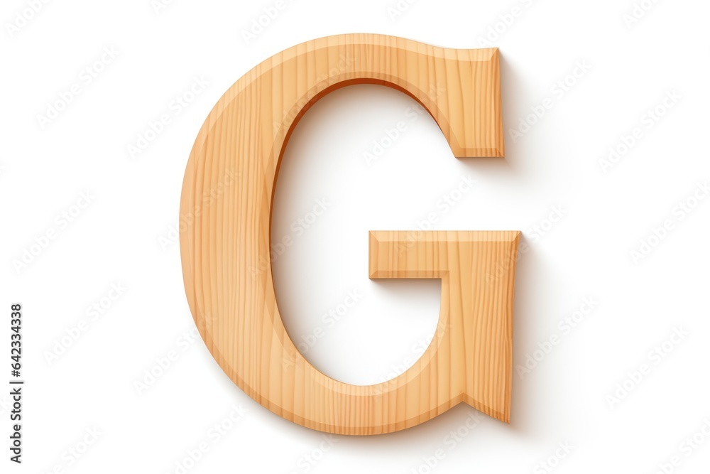 Wooden alphabet letter G on white background Wooden alphabet letter G on white background