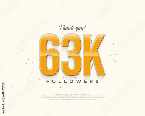 Simple design thank you 63k followers, with a light shiny design.