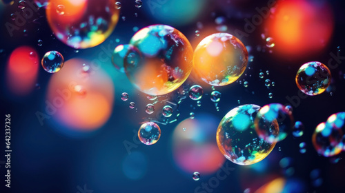 Close-up colorful bubbles with dark background © red_orange_stock