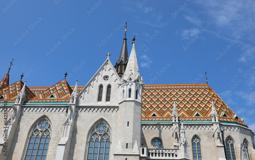 Church of the Assumption called Matthias Church in Budapest in Hungary in Europe