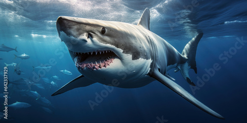 Close-up of a white shark in the ocean © red_orange_stock