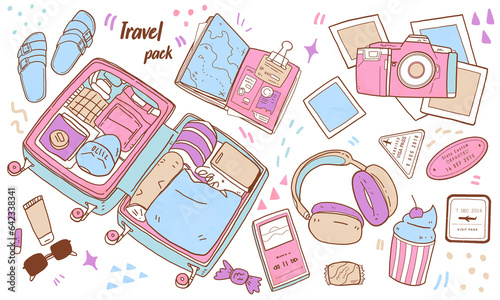 illustration of travel icon pack