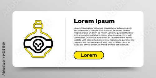 Line Poison in bottle icon isolated on white background. Bottle of poison or poisonous chemical toxin. Colorful outline concept. Vector