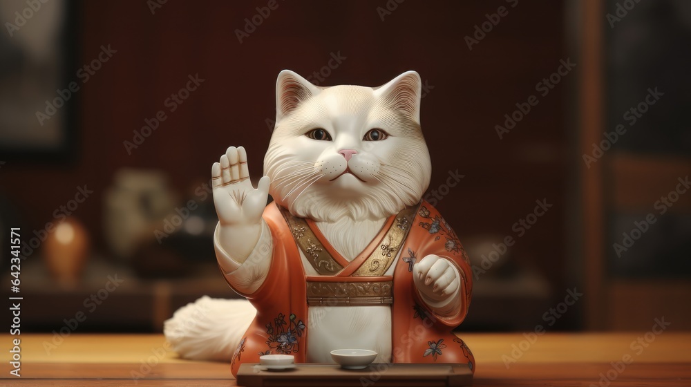 custom made wallpaper toronto digitalLucky cat, AI generated Image