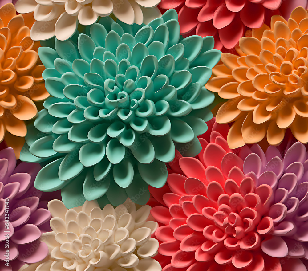 An Adorable 3D Flower Seamless Design An Adorable 3D Flower Seamless Design
