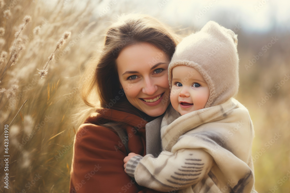 Obraz premium Harmony in Nature: Mother and Child