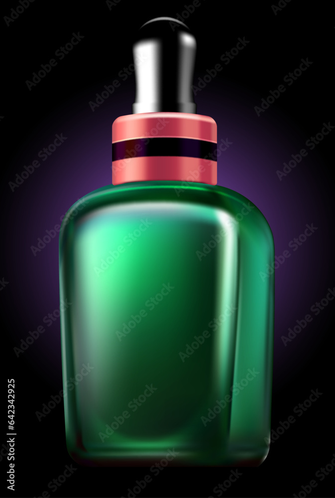 green perfume bottle with dropper