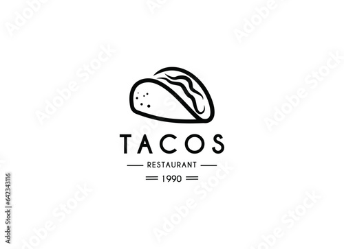 Tacos emblem food logo design. Mexico tacos logo design