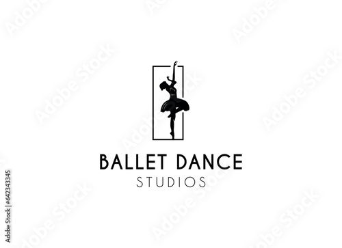 People playing ballet logo design. Ballet studios logo
