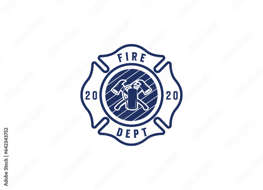 Fototapeta premium Firefighter emblem logo design. in a classic concept
