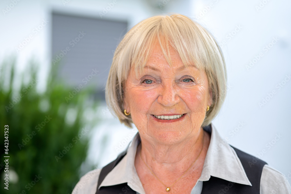 Frontal portrait of a very attractive older woman in her eighties Frontal portrait of a very attractive older woman in her eighties