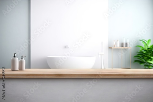 home sink bathroom bathe background white product table splay interior wall background privies Empty window bathroom tabletop counter nature interior brown display plant blurred product blur green