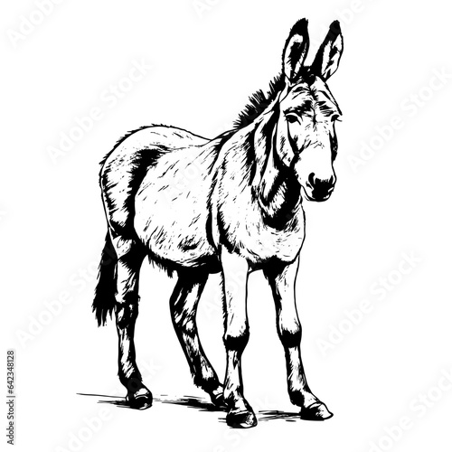 Vászonkép donkey vector animal illustration for design