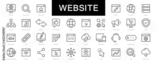Website thin line icons set. Website symbol. Web, Search, Homepages icon. Vector