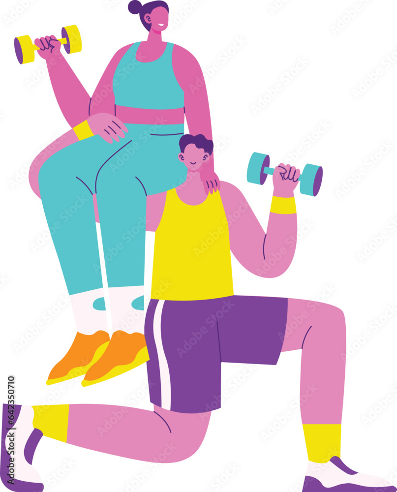 Fitness Exercise Couple Gym Sport Fitness Exercise Couple Gym Sport