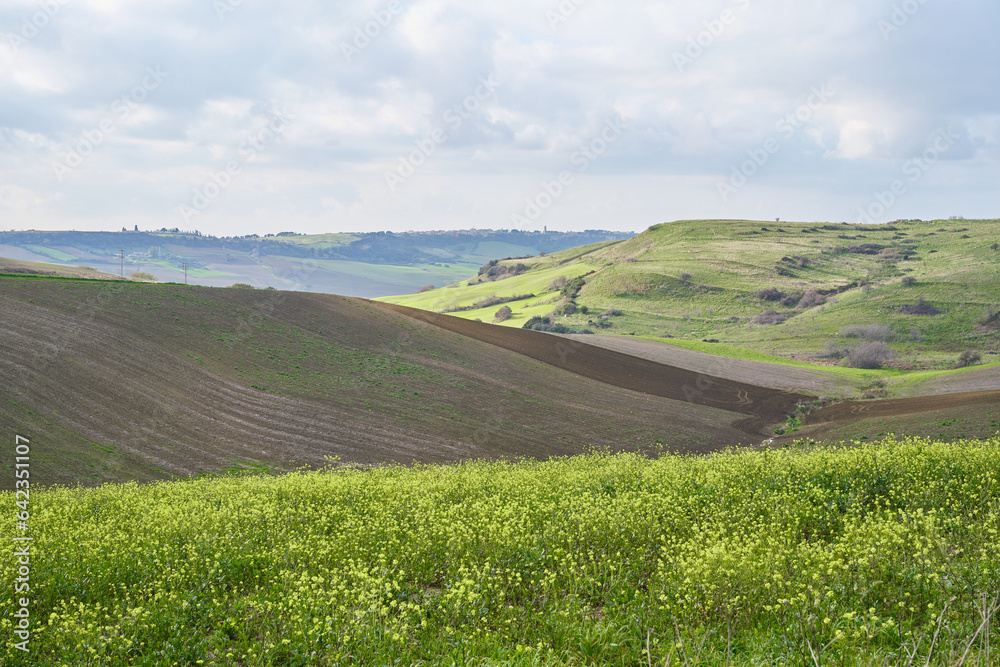 Fototapeta premium Civita plateau (Pianoro della Civita) seat of the Etruscan town of Tarquinia