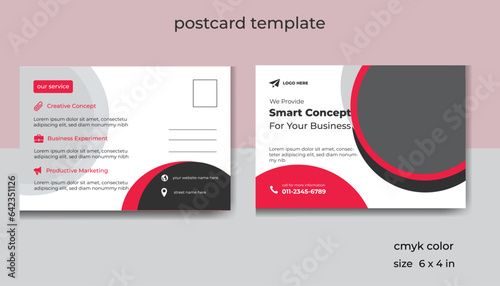 Modern corporate business postcard template, 
 Business EDDM marketing postcard design.
