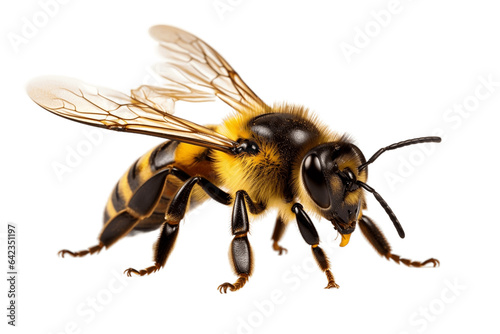 Honeybee isolated on a transparent background. Generative Ai © rzrstudio