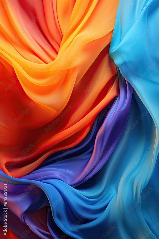 Obraz premium Colorful Silk Background - generative ai