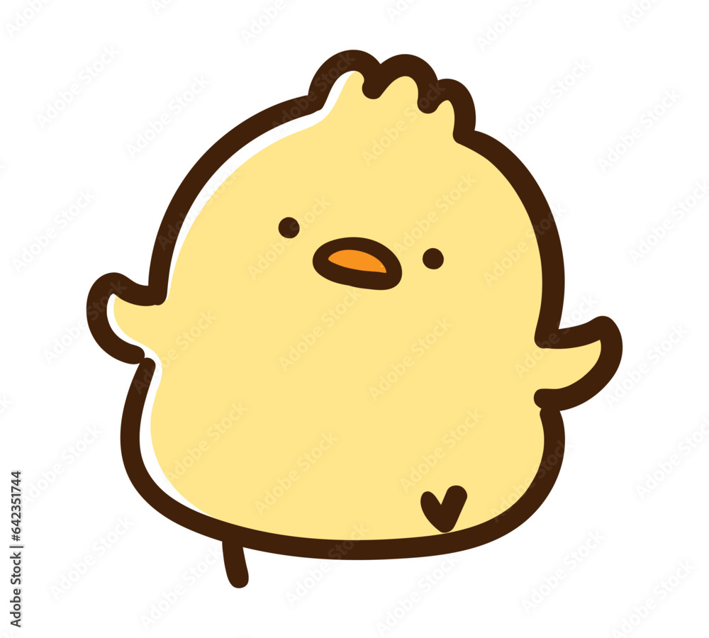 るんるん歩みを進めるかわいいひよこのデフォルメイラスト るんるん歩みを進めるかわいいひよこのデフォルメイラスト