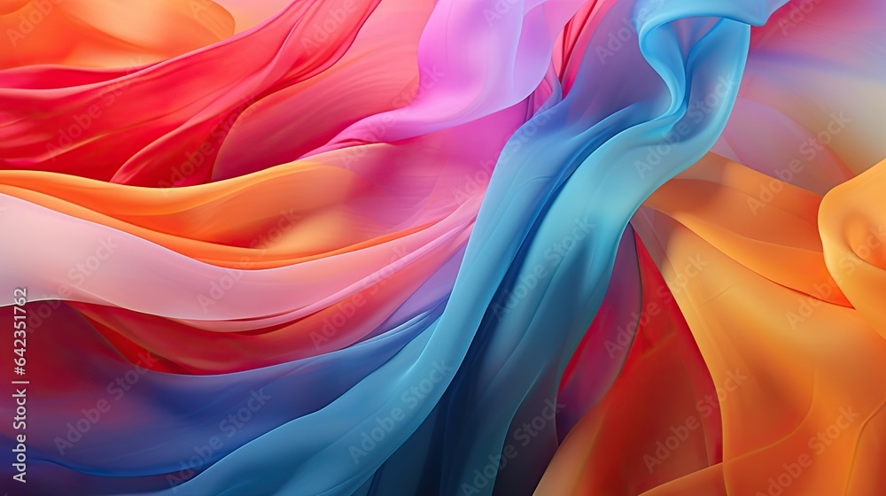 Obraz premium Colorful Silk Background - generative ai