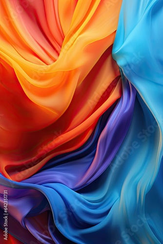 Colorful Silk Background - generative ai