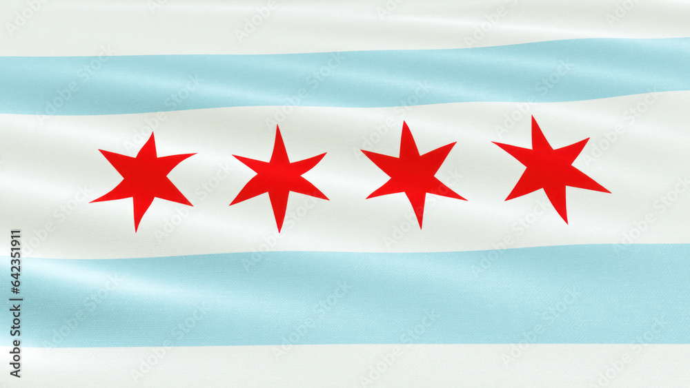 Obraz premium chicago flag close up