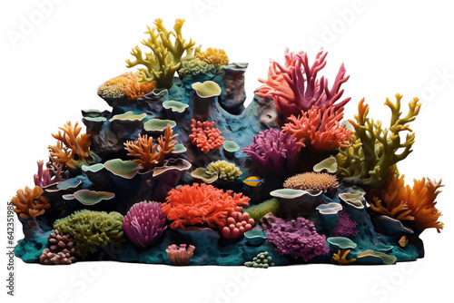 Coral Reef isolated on a transparent background. Generative Ai