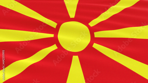 North Macedonia flag close up photo