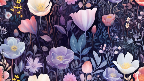 Summer flowers background Pattern