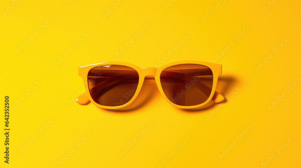 Yellow-framed sunglasses