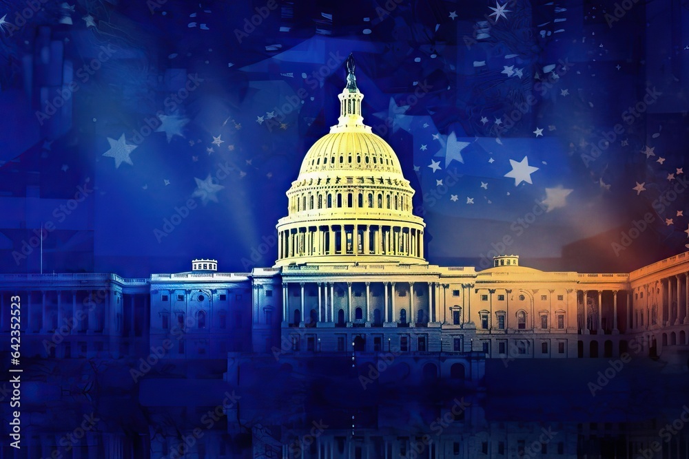 nationality us graphic political dome politic government nation ring abstract country background patriotic Government star capitol Capitol america us symbol federal abstrac stars building us banner - obrazy, fototapety, plakaty 