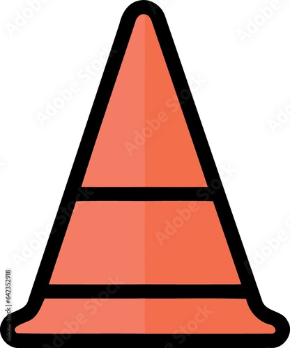 orange traffic cone object created with Generative AI technology