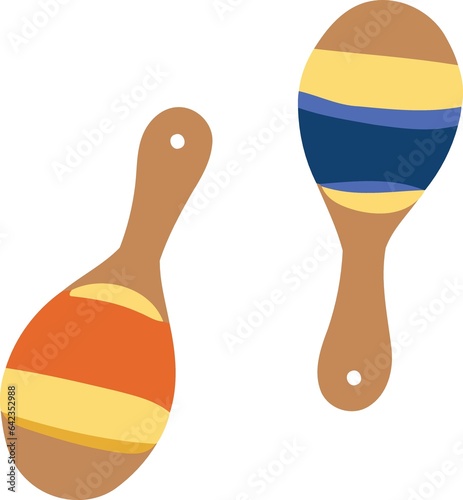 Pair of Cuban or Mexican Maracas created with Generative AI technology