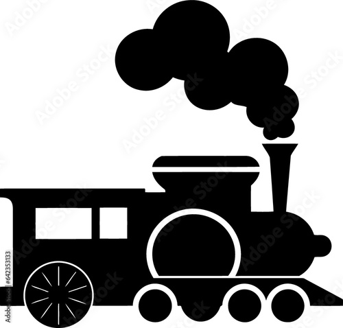 iron train smoking black and white created with Generative AI technology