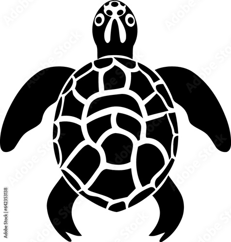 animal reptile turtle black and white created with Generative AI technology