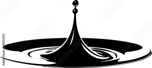 water drop black and white created with Generative AI technology