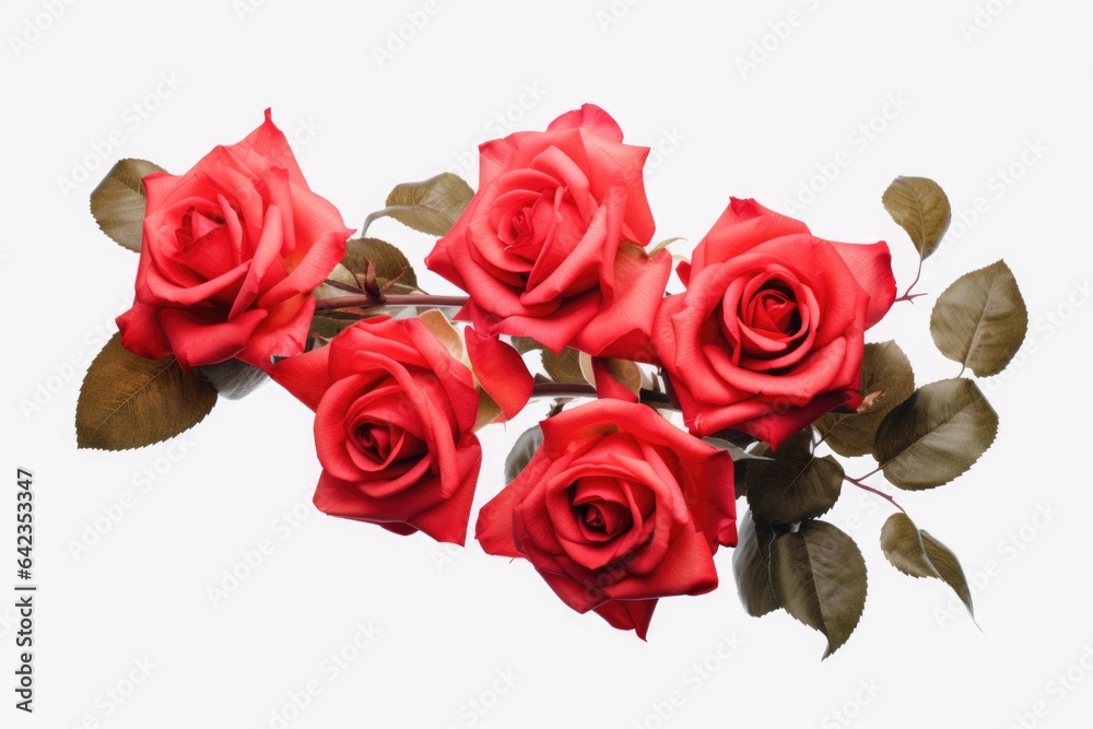 Obraz premium Rose flowers on a white background