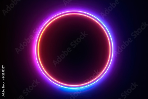 frame background blank neon isolated round ultraviolet glowing light space ring text halo 3d blank ring render laser circ symbol blank spectrum space frame neon three-dimensional ultraviolet