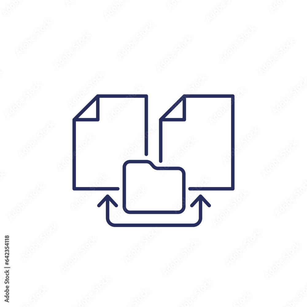 documents and file folder line icon