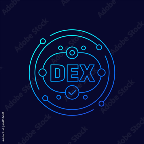 DEX icon, Decentralized exchanges linear design