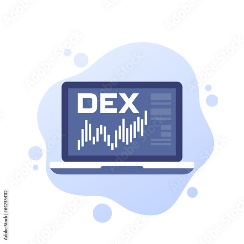 DEX, Decentralized exchanges vector icon