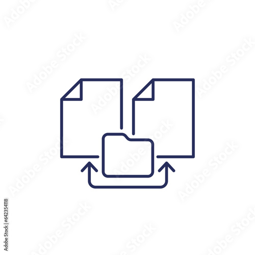 documents and file folder line icon