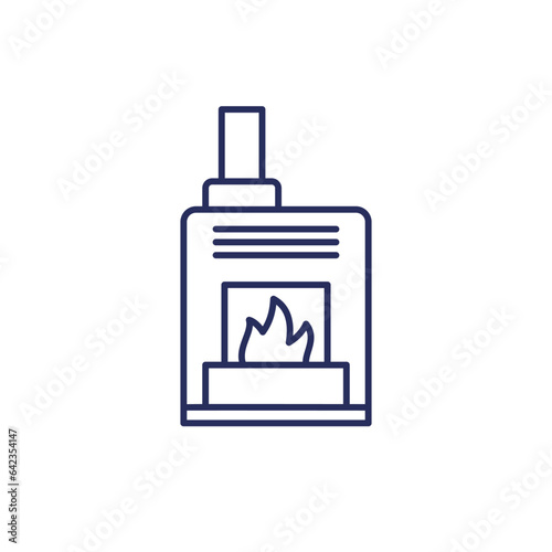 pellet stove line icon, vector