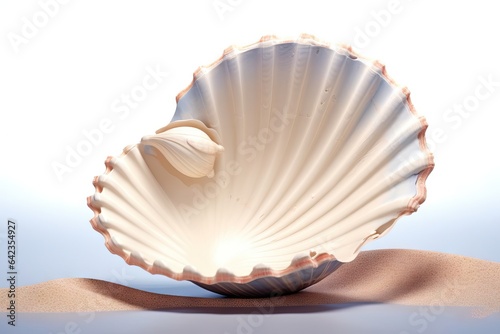 illustration element three-dimensional inside decoration image beautiful icon 3d background graphic beach copy Empty design blank open gift clean marin beauty moll rendering seashell empty isolated