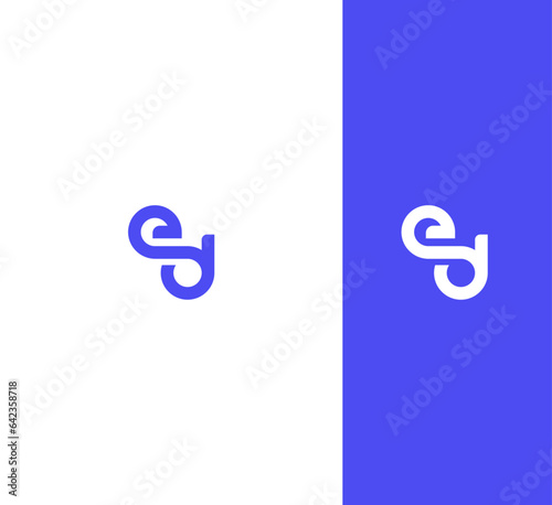 Letter ED, DE logo design template elements. Modern abstract digital alphabet letter logo.