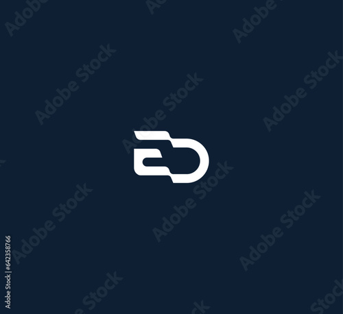 Letter ED, DE logo design template elements. Modern abstract digital alphabet letter logo.