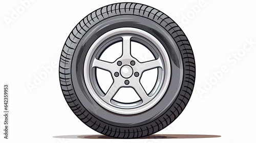 hand drawn cartoon tire illustration
