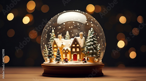 Christmas Snow Globe, Holiday decorating and mood of the season. Shallow field of view. © henjon