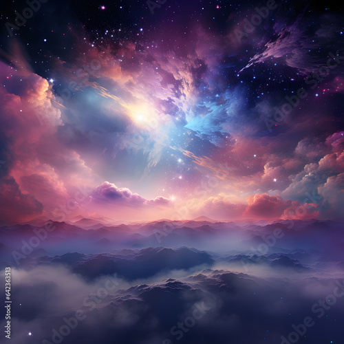 Abstract illustration of sky  galaxy  moon  cloud  background  design 